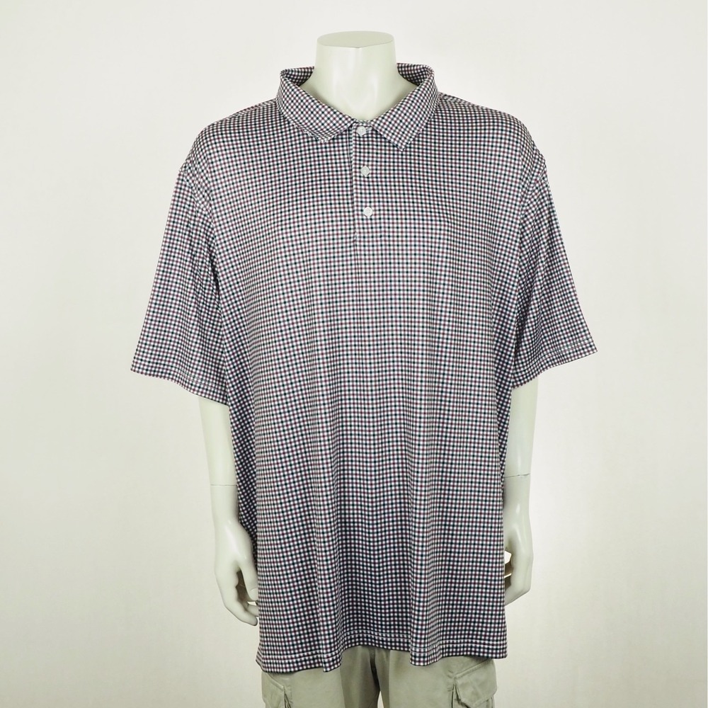 Reebok Speedwick Golf Polo Shirt Mens 4XL XXXXL Purple Plaid Performance Blend
